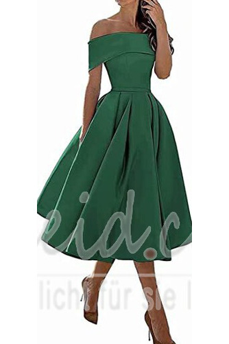 Abendkleid Satin Wadenlang Natürliche Taille Rücken Schnürung - Seite 17