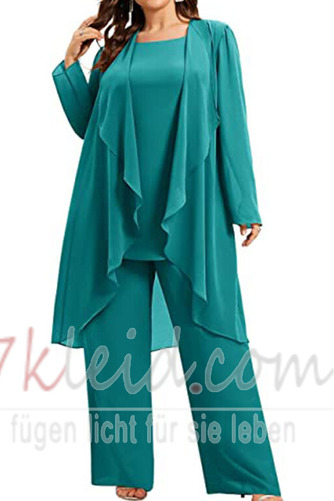 Hoch Überdachte Drapierung Lange Ärmel Schlicht Chiffon Hosenanzug Kleid - Seite 7