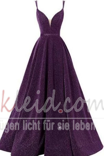 Abendkleid A-Linie Tiefer V-Ausschnitt Oberschenkel-Hoch Geschlitzt - Seite 9