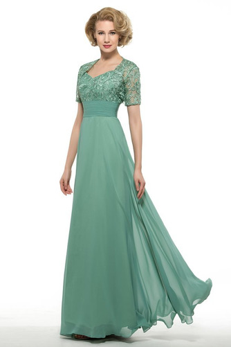 Spitzen-Overlay Kurze Ärmel Drapierung Elegant Empire Taille Brautmutterkleid - Seite 3