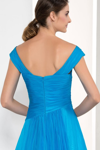 Natürliche Taille Chiffon Bördeln Ärmellos Sweep Zug A-Linie Abendkleid - Seite 6