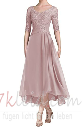 Brautmutterkleid Herbst Chiffon Natürliche Taille Stealth Ärmel Asymmetrisch - Seite 3