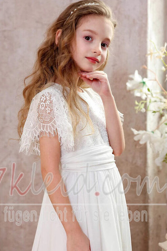 Blumenmädchenkleid Juwel Lockere Ärmel Frühling Knöchellang Natürliche Taille - Seite 5