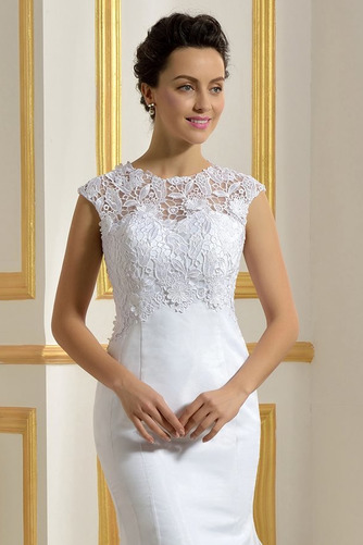 Elegant Drapierung Meerjungfrau Tiefe Taille Strand Brautkleid - Seite 4