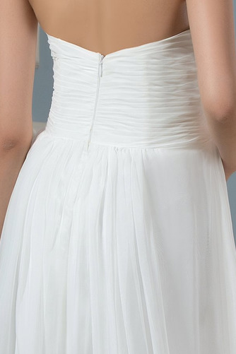 Herz-Ausschnitt Bodenlang Chiffon Rückenfrei Sommer Brautkleid - Seite 4