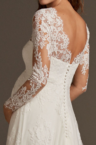 Brautkleid Empire Lange Ärmel Empire Taille Sweep Zug Elegant - Seite 4