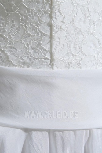 Weiß Bateau Schlicht Outdoor Knielang Frühling Brautkleid - Seite 8