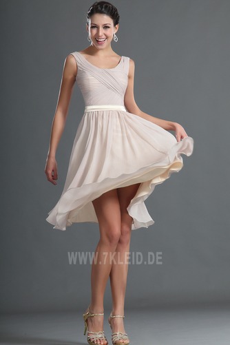 Informell Schaufel Outdoor Falte Mieder Sommer Chiffon Abendkleid - Seite 3