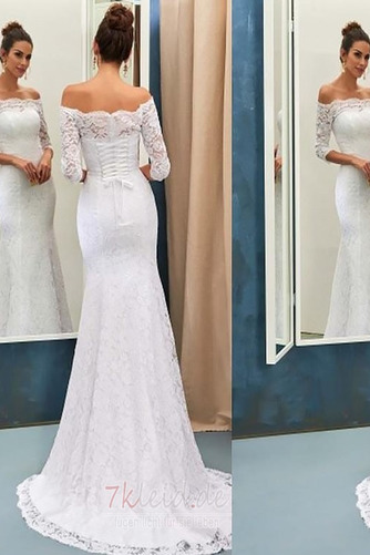 Kleine Größe Natürliche Taille Spitze Spitze Lange Elegant Brautkleid - Seite 1