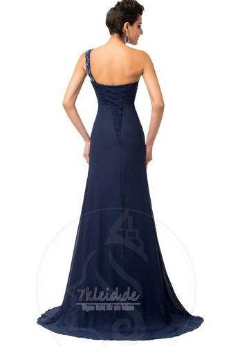 Ein Schulter Elegant Bördeln Natürliche Taille Ärmellos Abendkleid - Seite 2