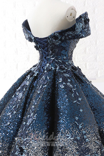 Ballkleid Winter Rücken Schnürung Schulterfrei A-Linie Natürliche Taille - Seite 6