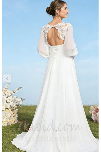 Brautkleid Strand Chiffon V-Ausschnitt Frühling Empire Taille - Seite 4