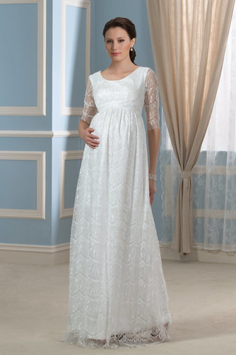 Reißverschluss Frühling Spitze Empire Taille Lange Ärmel Brautkleid - Seite 1