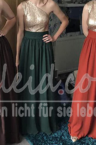 Brautjungfernkleid A-Linie Drapierung Natürliche Taille Bodenlang Mitte Rücken - Seite 13