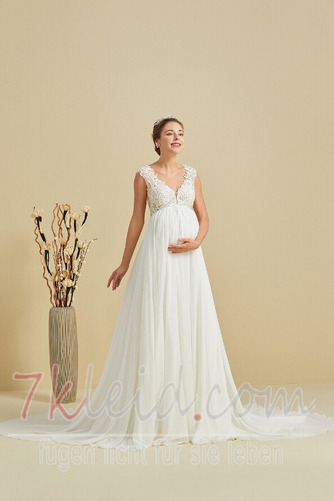 Brautkleid Empire Strand Sommer Elegant Ärmellos Drapierung - Seite 3