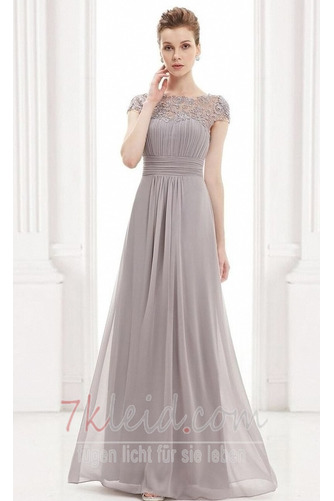 Brautjungfernkleid Chiffon Spitze Ärmellos A-Linie Elegant Mittelgröße - Seite 2