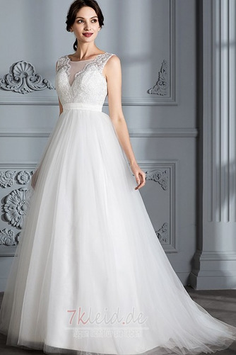 Natürliche Taille Elegant Frühling Sweep Zug Spitze Brautkleid - Seite 4