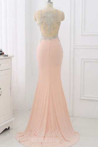 Ärmellos Juwel Elegant Spitzen-Overlay Bodenlang Spitze Abendkleid - Seite 2