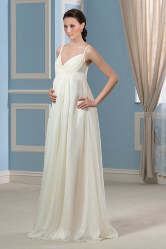 Empire Bodenlang Chiffon Strand Empire Taille Rückenfrei Brautkleid - Seite 2