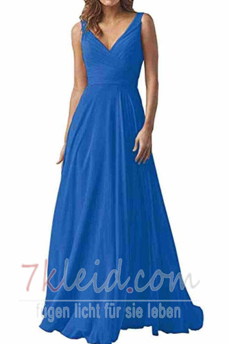 Abendkleid Chiffon Rücken Schnürung V-Ausschnitt Natürliche Taille - Seite 13