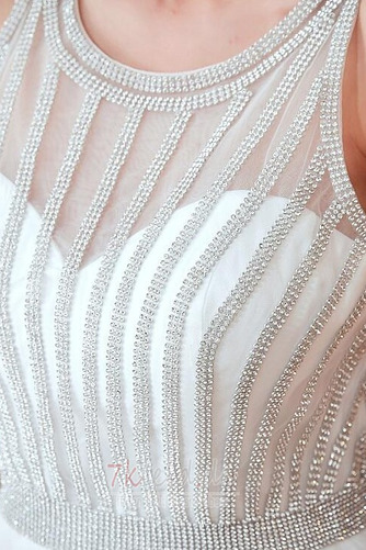 Schmuck dekorativ Mieder Ärmellos moderne Tüll A-Linie Cocktailkleid - Seite 6