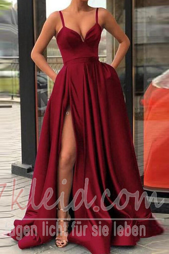 Abendkleid Ärmellos Vorne Geschlitzt Natürliche Taille Elegant - Seite 4