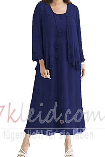 Brautmutterkleid Übergröße Quadrat Winter Wadenlang Chiffon Hoch Überdachte - Seite 2