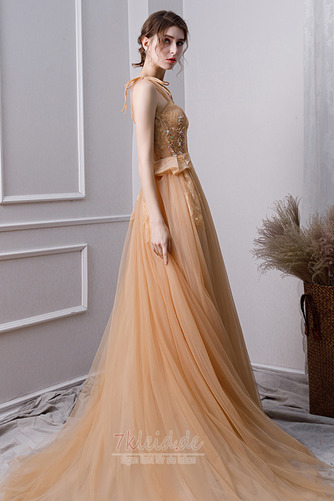 Rücken Schnürung Drapierung Schmuck dekorativ Mieder Elegant Lange Ballkleid - Seite 4