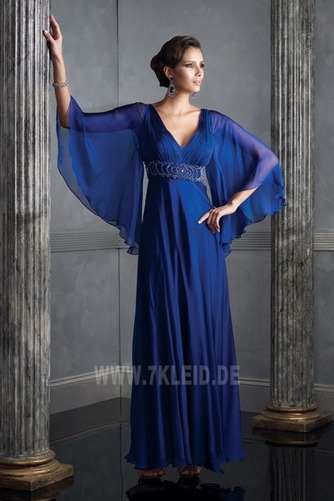 Chiffon Elegant Falte Mieder Empire Taille Reißverschluss Abendkleid - Seite 1