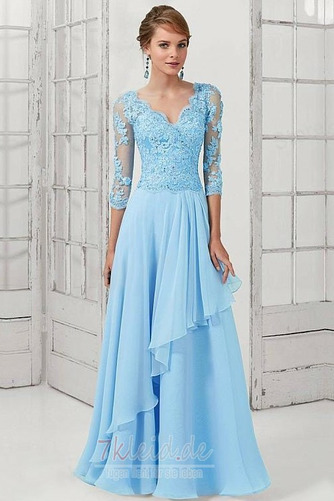 Lange Vintage Natürliche Taille Jahr 2019 Frühling Brautmutterkleid - Seite 4