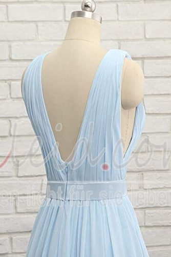 Natürliche Taille Birneförmig Ärmellos Reißverschluss Abendkleid - Seite 4