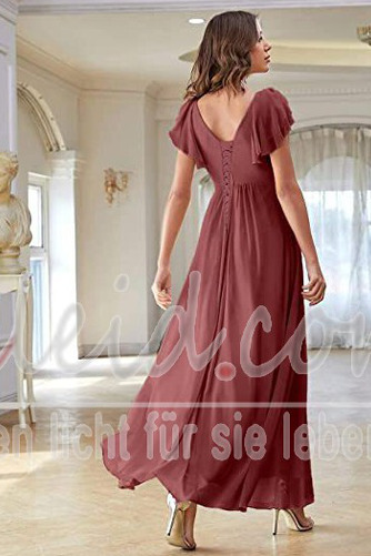 Abendkleid Chiffon Elegant bandage Jahr 2023 V-Ausschnitt Knöchellang - Seite 4