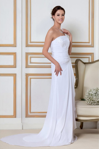 Natürliche Taille Ärmellos A-Linie Elegant Sweep Zug Brautkleid - Seite 2