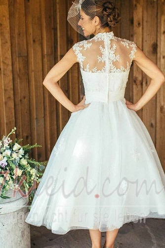 Brautkleid Sommer Tiefer V-Ausschnitt im Freien Natürliche Taille - Seite 2