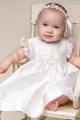 Satin Formell Applike Natürliche Taille Prinzessin Taufe Kleid - Seite 3