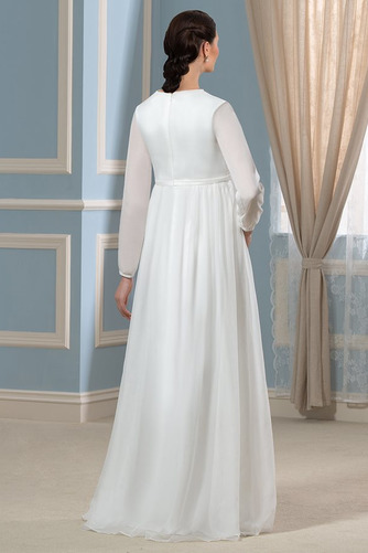 Sweep Zug Juwel Chiffon T-Shirt Übergröße Formell Brautkleid - Seite 3