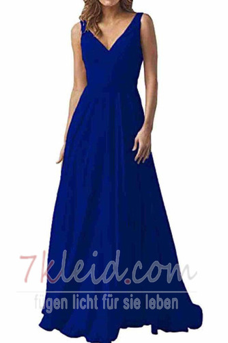 Abendkleid Chiffon Rücken Schnürung V-Ausschnitt Natürliche Taille - Seite 19