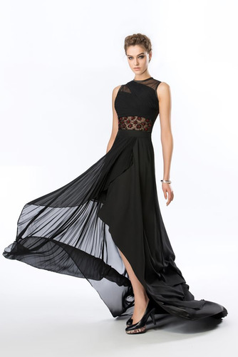 Durchsichtige Rücken Elegant Asymmetrisch Natürliche Taille Chiffon Abendkleid - Seite 4