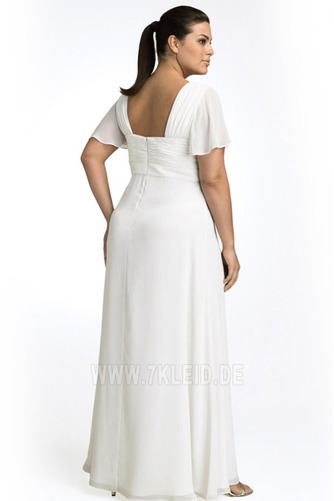 Kurze Ärmel Empire Taille Konservativ Falte Mieder Lange Abendkleid - Seite 4