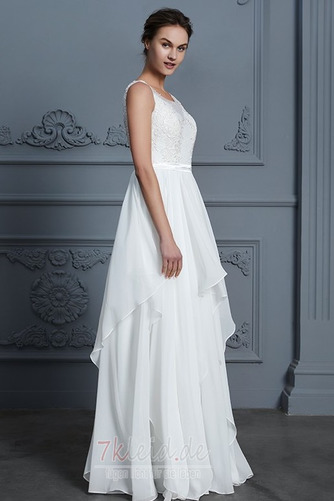 Bodenlang Elegant Stickerei Rückenfrei Natürliche Taille Brautkleid - Seite 5