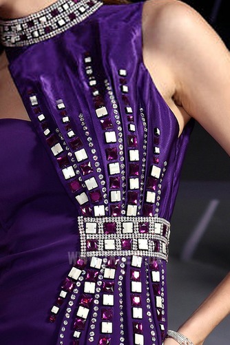 Satin Natürliche Taille African Violet Asymmetrisch Ballkleid - Seite 5