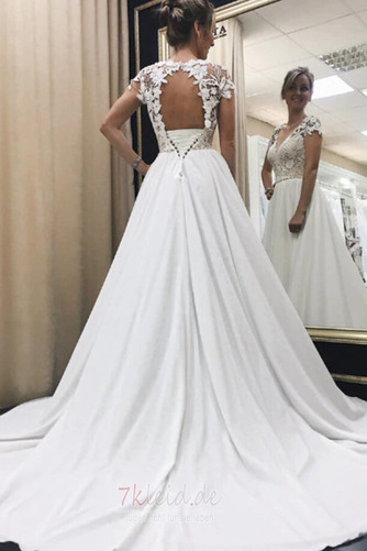 Brautkleid Jahr 2019 Tiefer V-Ausschnitt Luxus Natürliche Taille - Seite 1