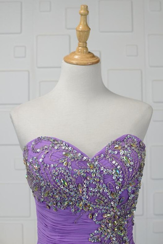 Asymmetrisch Chiffon Schmuck dekorativ Mieder Sweep Zug Ballkleid - Seite 4