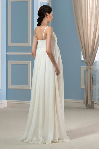 Empire Bodenlang Chiffon Strand Empire Taille Rückenfrei Brautkleid - Seite 3