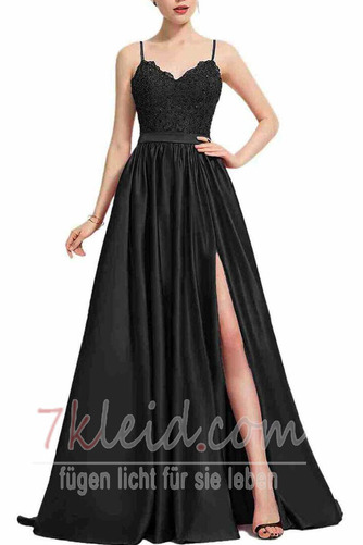 Abendkleid A-Linie Oberschenkel-Hoch Geschlitzt Satin bandage - Seite 6