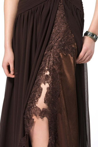 Ein Schulter Spitze Split vorne Mitte Rücken Herbst Abendkleid - Seite 5