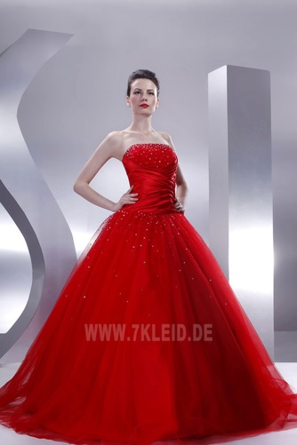 Ärmellos Halle Sternenhimmel Rot Rücken Schnürung Winter Ballkleid - Seite 2