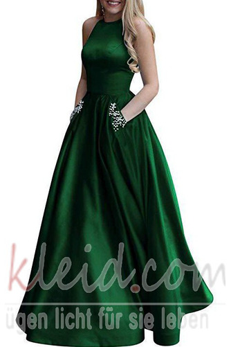 Juwel Knöchellang edel Satin Natürliche Taille Frühling Ballkleid - Seite 12