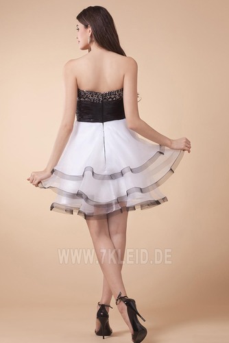 Ärmellos Weiß Prinzessin Kurz Petite Typ Reißverschluss Abendkleid - Seite 4