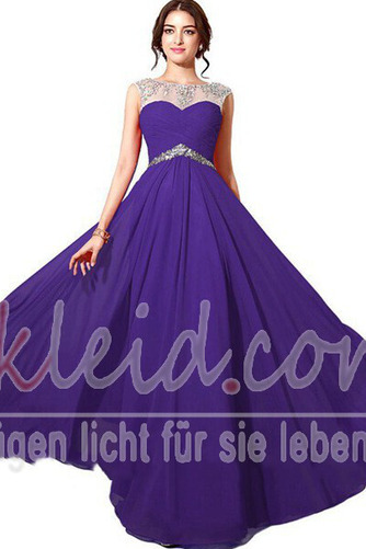 Abendkleid A-Linie Bateau Ärmellos Schmuck dekorativ Mieder Mitte Rücken - Seite 7